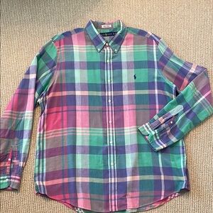 Ralph Lauren Men's madras  Plaid Shirt size XXL TTG